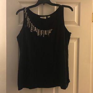 Avenue Black Tank with beading -Size 22/24